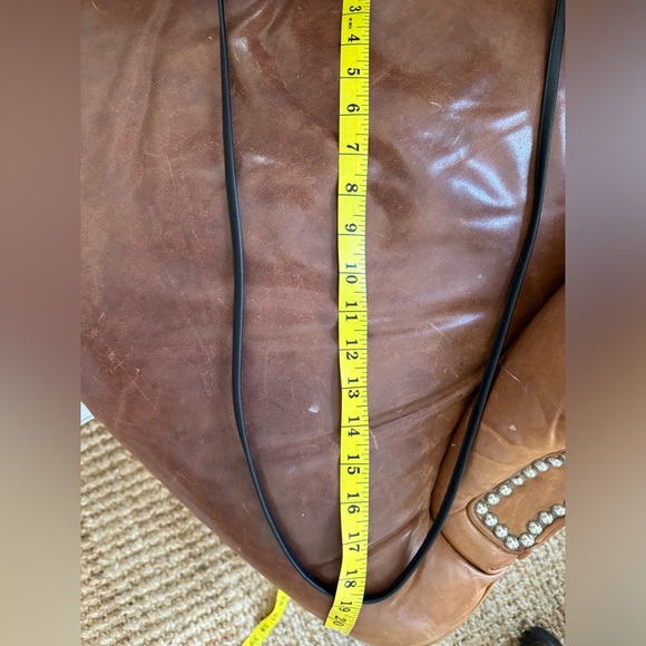 Vintage Black Turn Lock Leather Crossbody Dinky Bag Purse - Picture 15 of 15